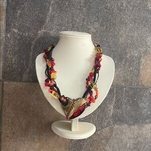 Chicos Multicolor Heart Pendant Necklace